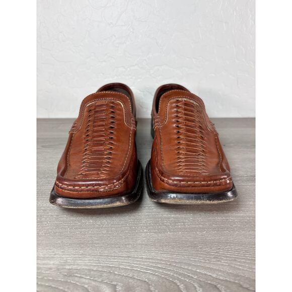 Patrick Cox‎ Wannabe Woven Leather Loafers Brown EU 42 / US 9 Vintage Y2K Italy